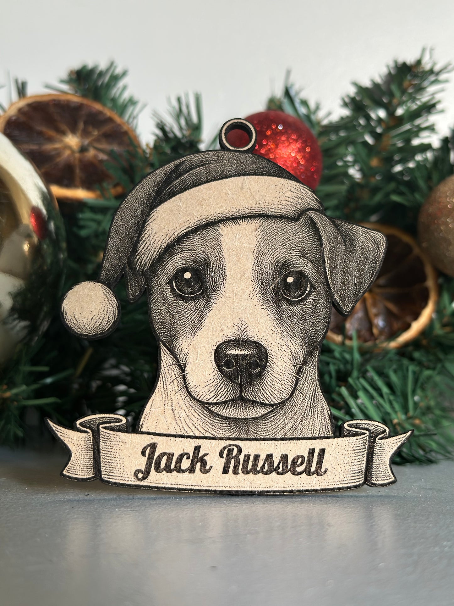 Jack Russell Terrier - Personalisable Christmas Tree Decoration Bauble Ornament Dog Gift