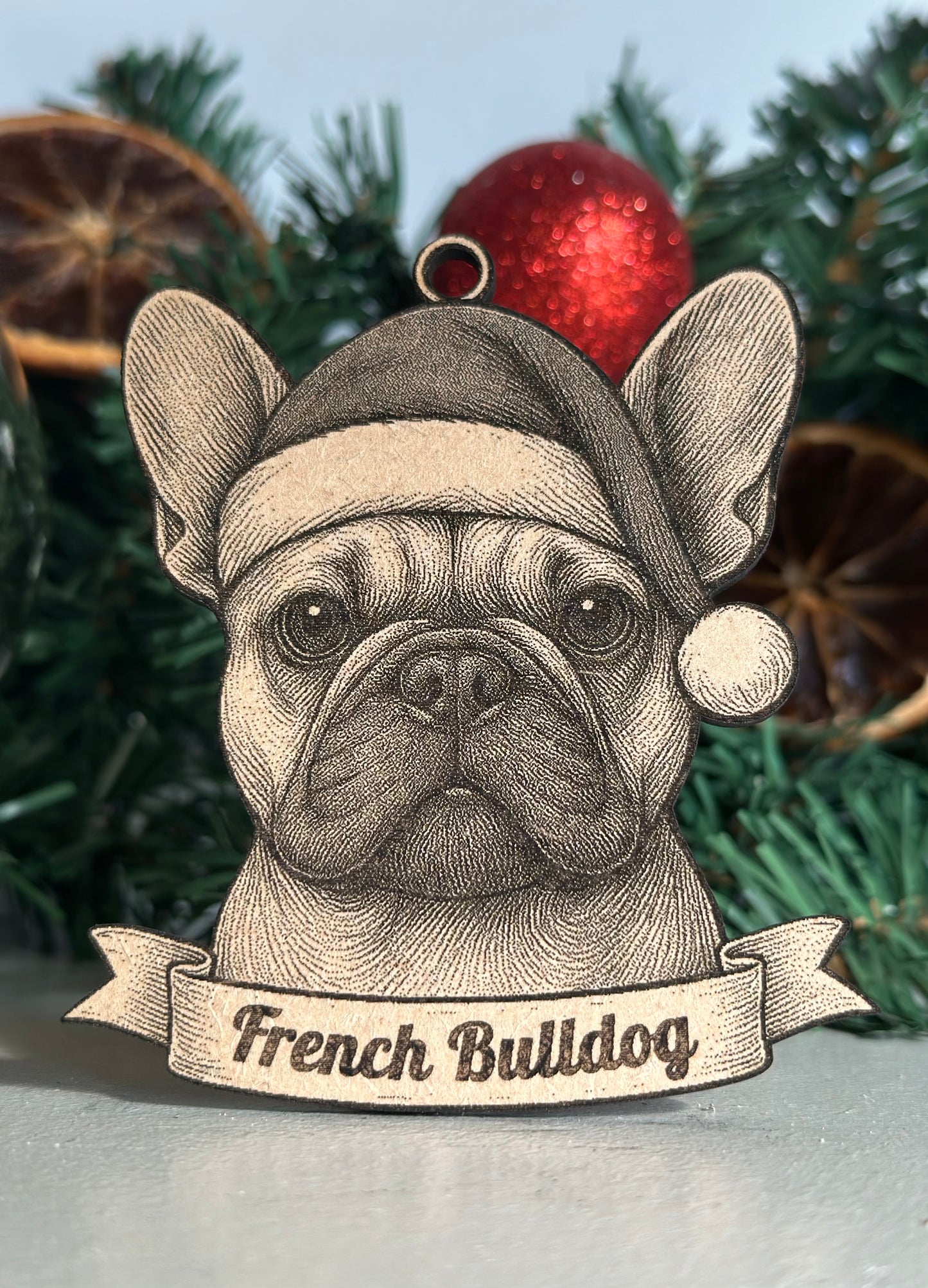 French Bulldog - Personalisable Christmas Tree Decoration Bauble Ornament Dog Gift