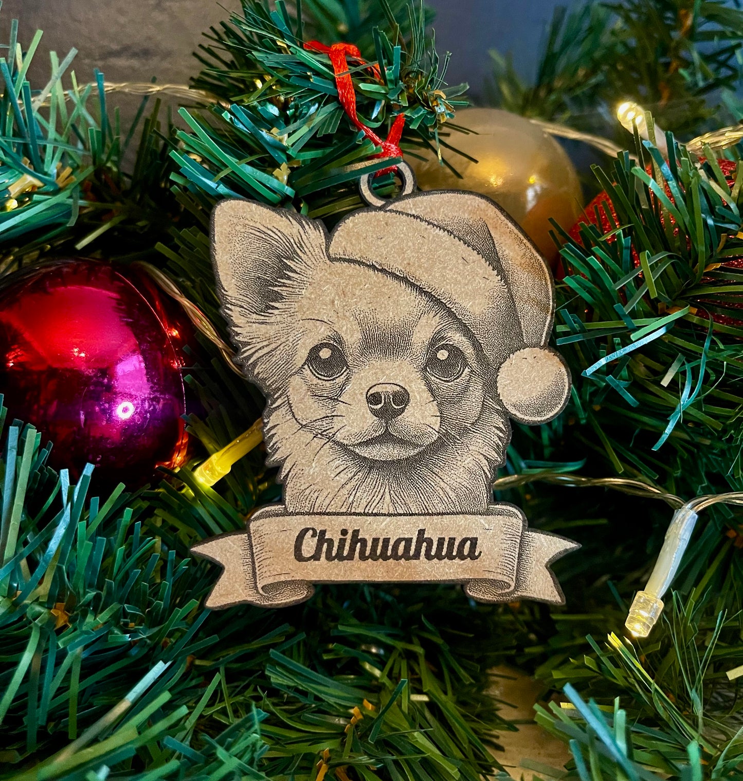 Chihuahua Christmas Ornament - Cream