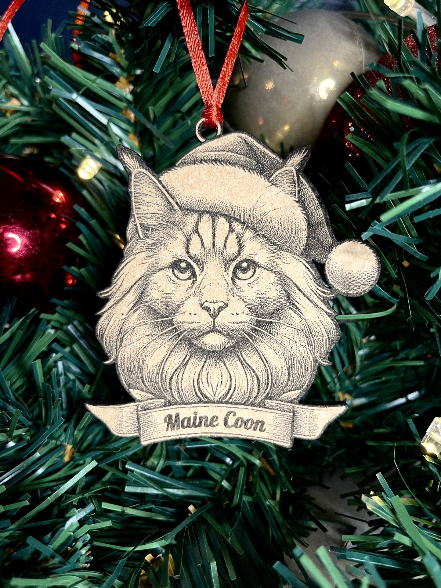 Maine Coon Cat Tree Ornament