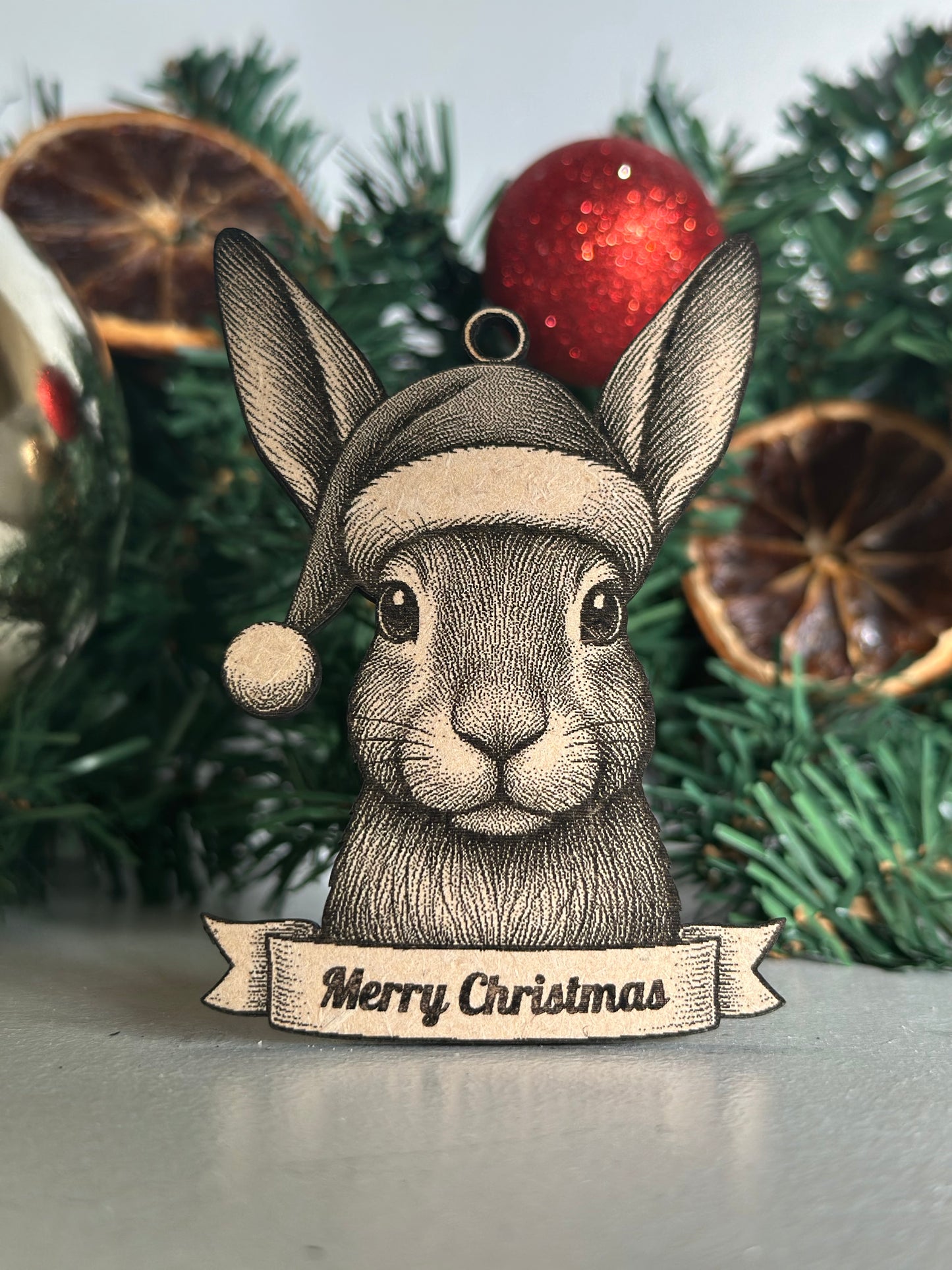 Hare - Personalisable Christmas Tree Decoration Bauble Ornament Wildlife Gift