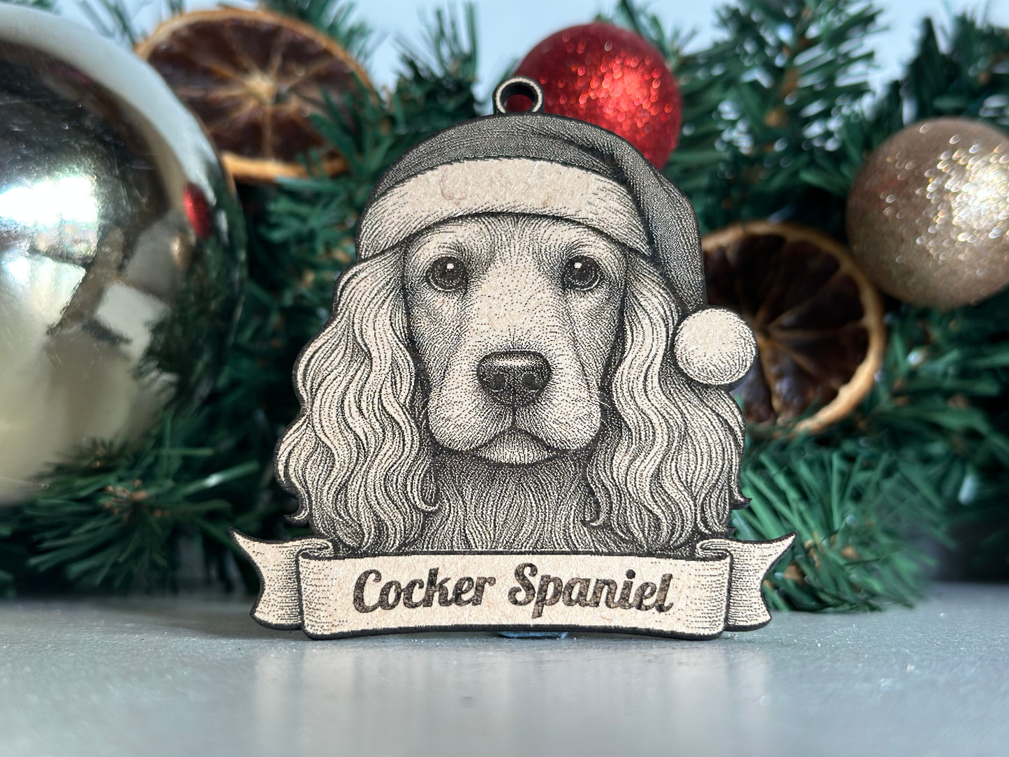 Cocker Spaniel - Personalisable Christmas Tree Decoration Bauble Ornament Dog Gift