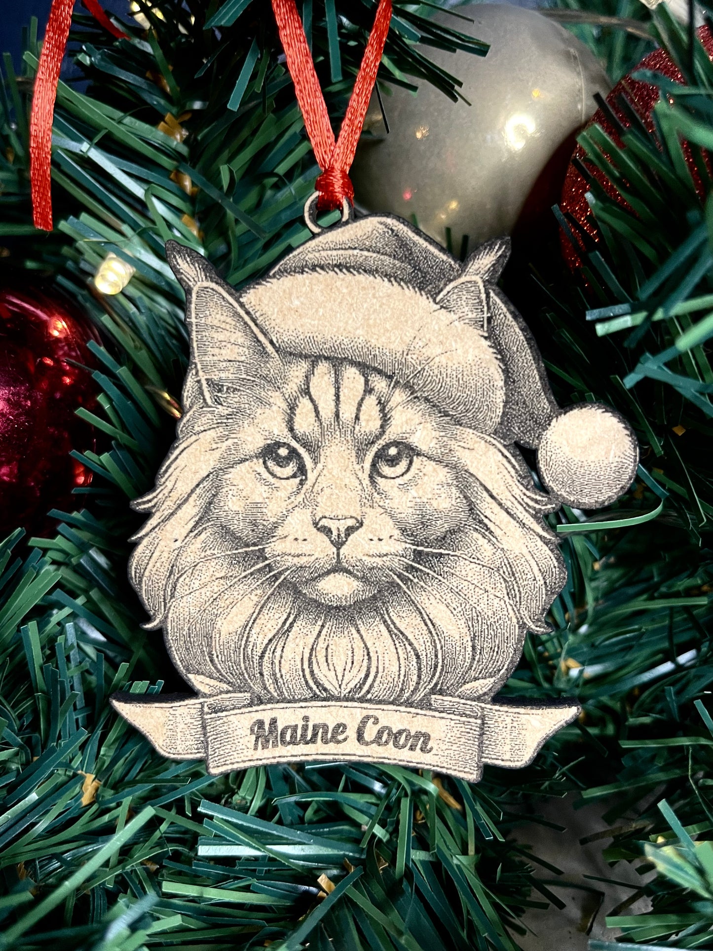 Maine Coon Cat Tree Ornament