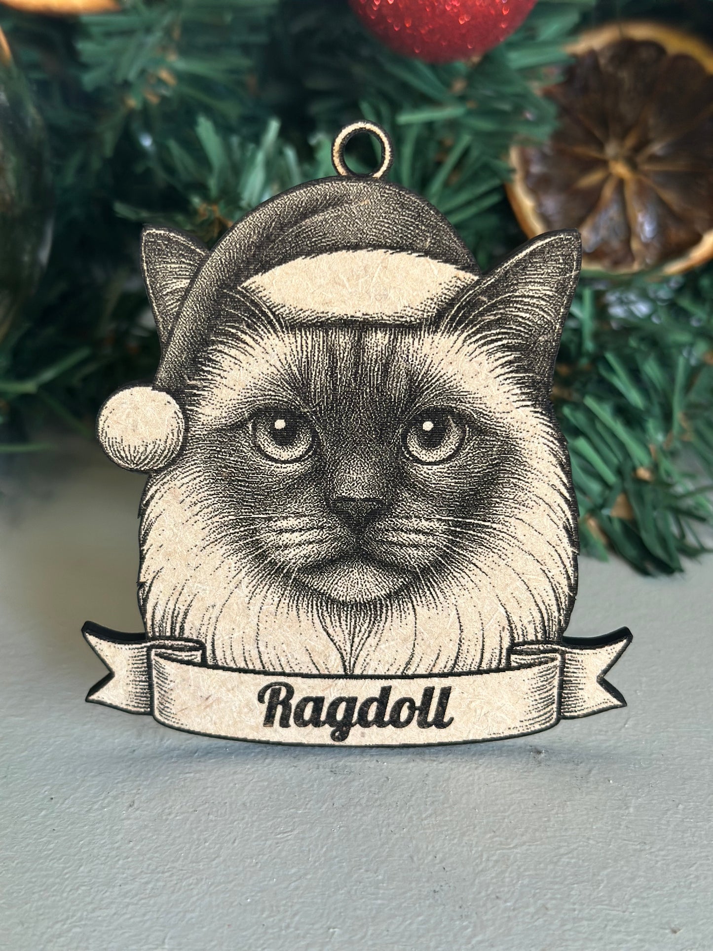 Ragdoll - Personalisable Christmas Tree Decoration Bauble Ornament Cat Gift