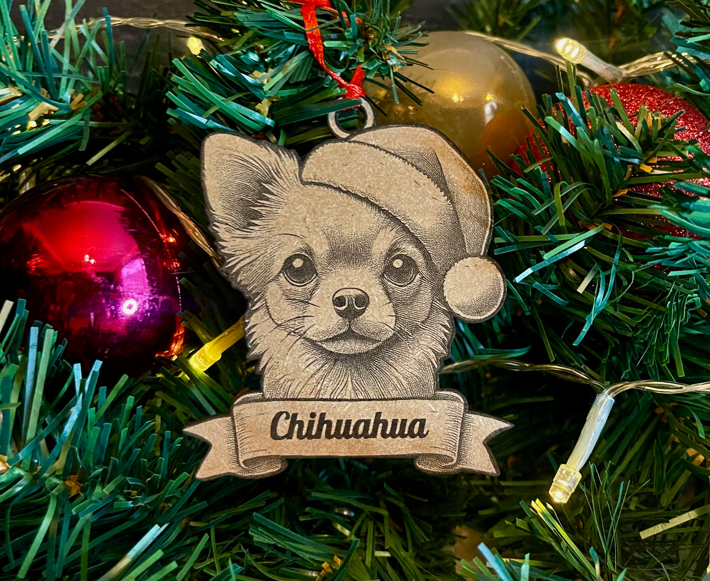 Chihuahua Christmas Ornament - Cream