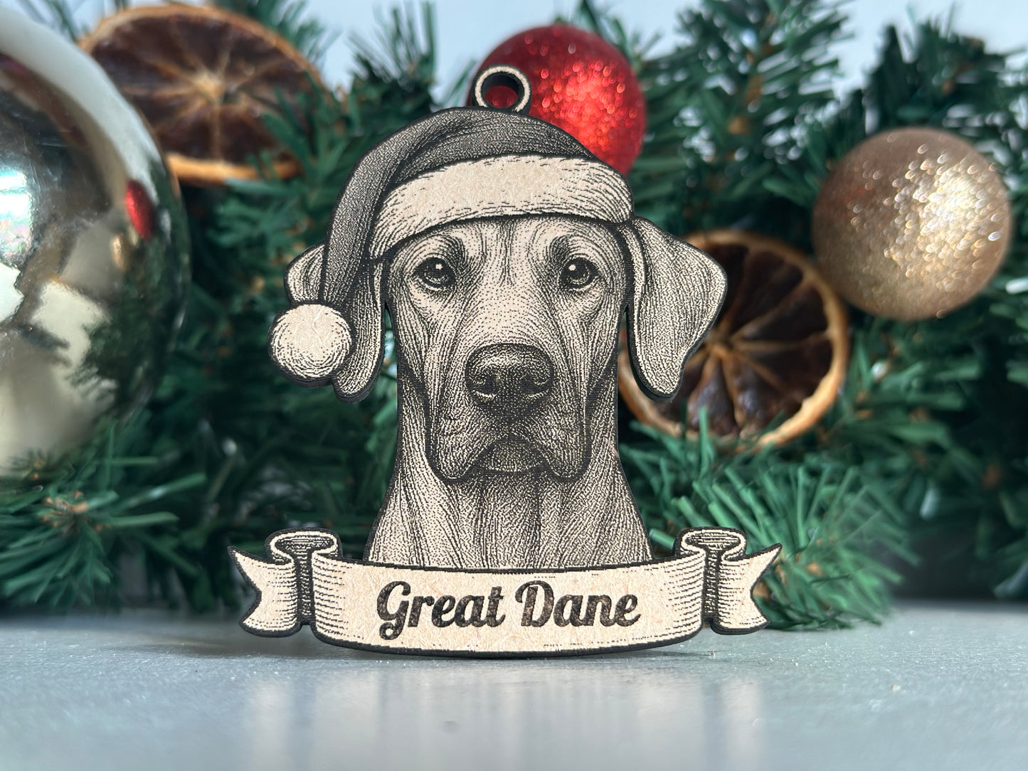 Great Dane - Personalisable Christmas Tree Decoration Bauble Ornament Dog Gift