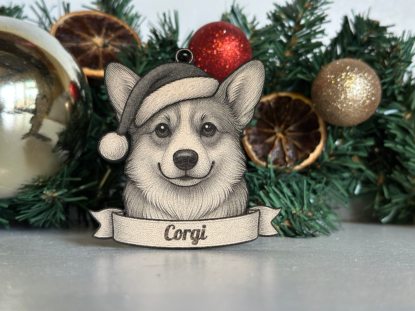 Corgi Tree - Personalisable Christmas Tree Decoration Bauble Ornament Dog Gift
