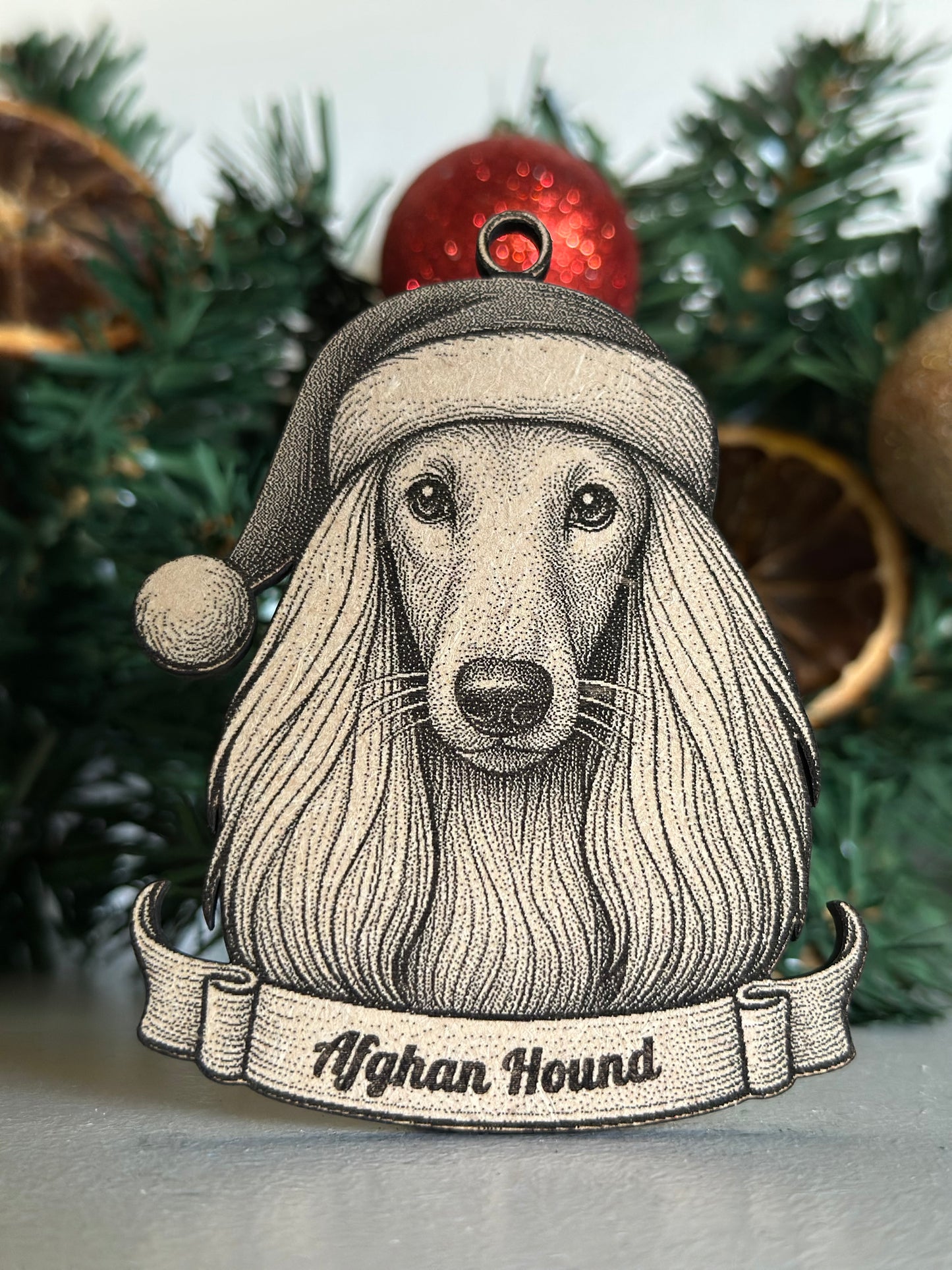 Afghan Hound - Personalisable Christmas Tree Decoration Bauble Ornament Dog Gift
