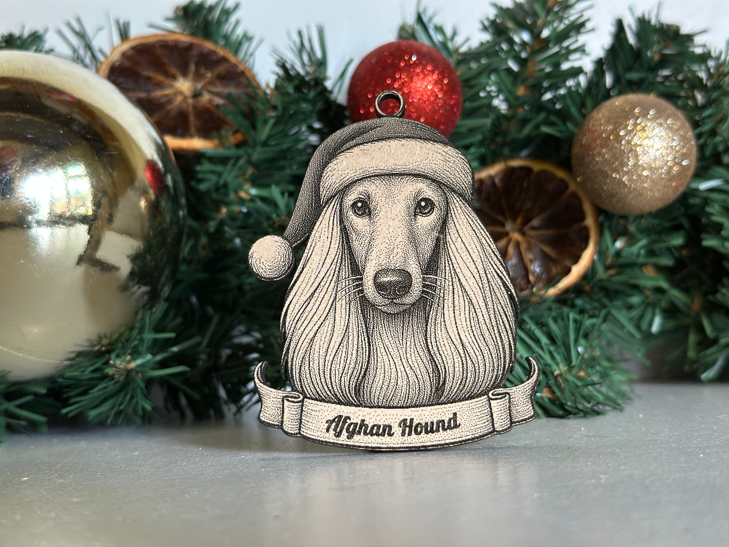 Afghan Hound - Personalisable Christmas Tree Decoration Bauble Ornament Dog Gift
