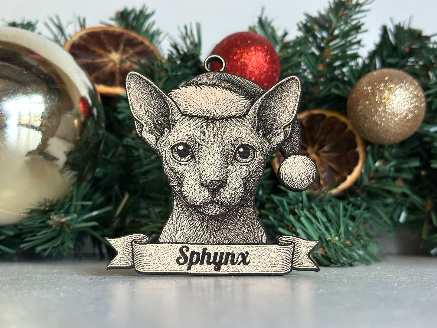 Sphynx - Personalisable Christmas Tree Decoration Bauble Ornament Cat Gift