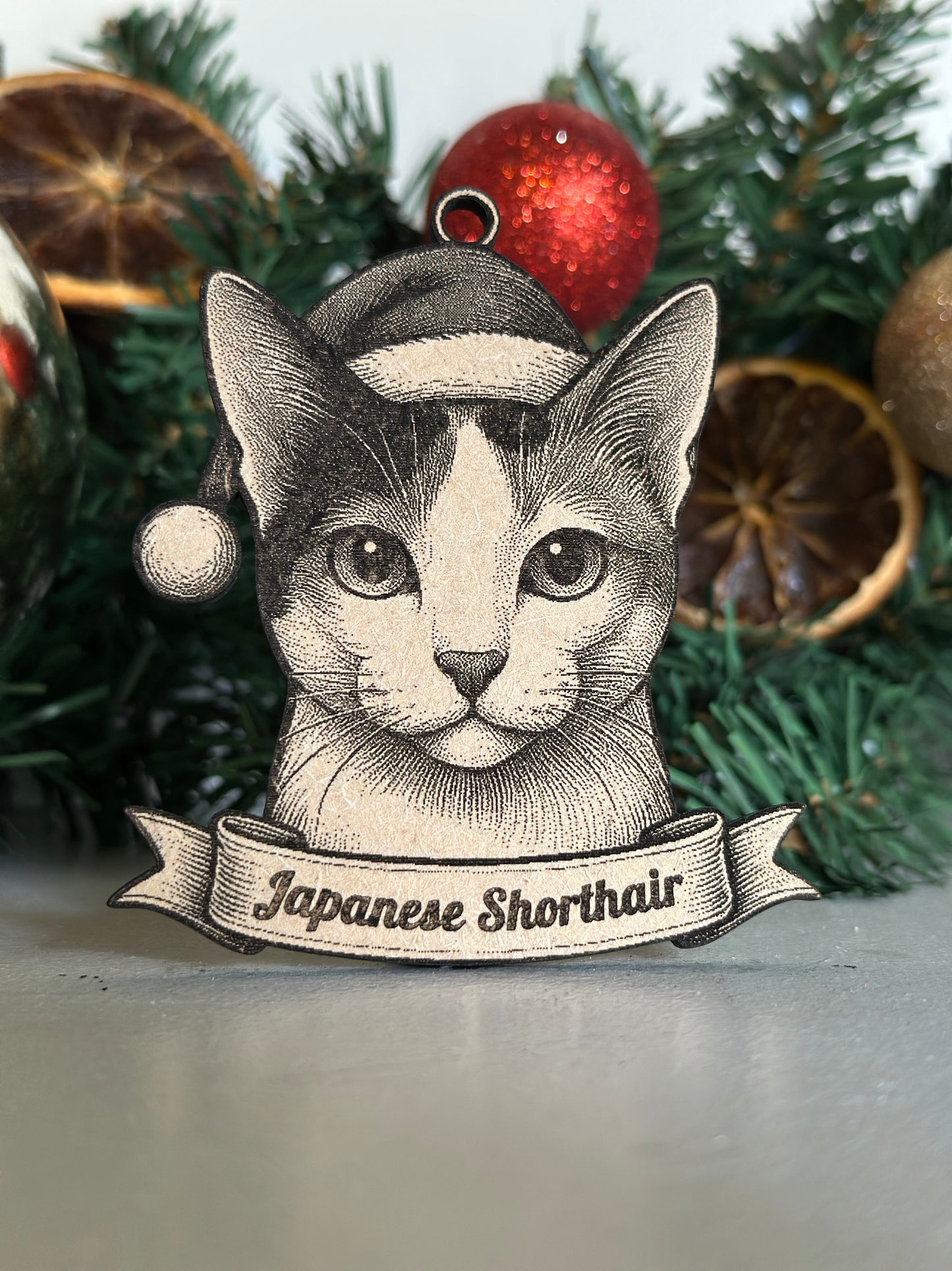 Japanese Shorthair - Personalisable Christmas Tree Decoration Bauble Ornament Cat Gift