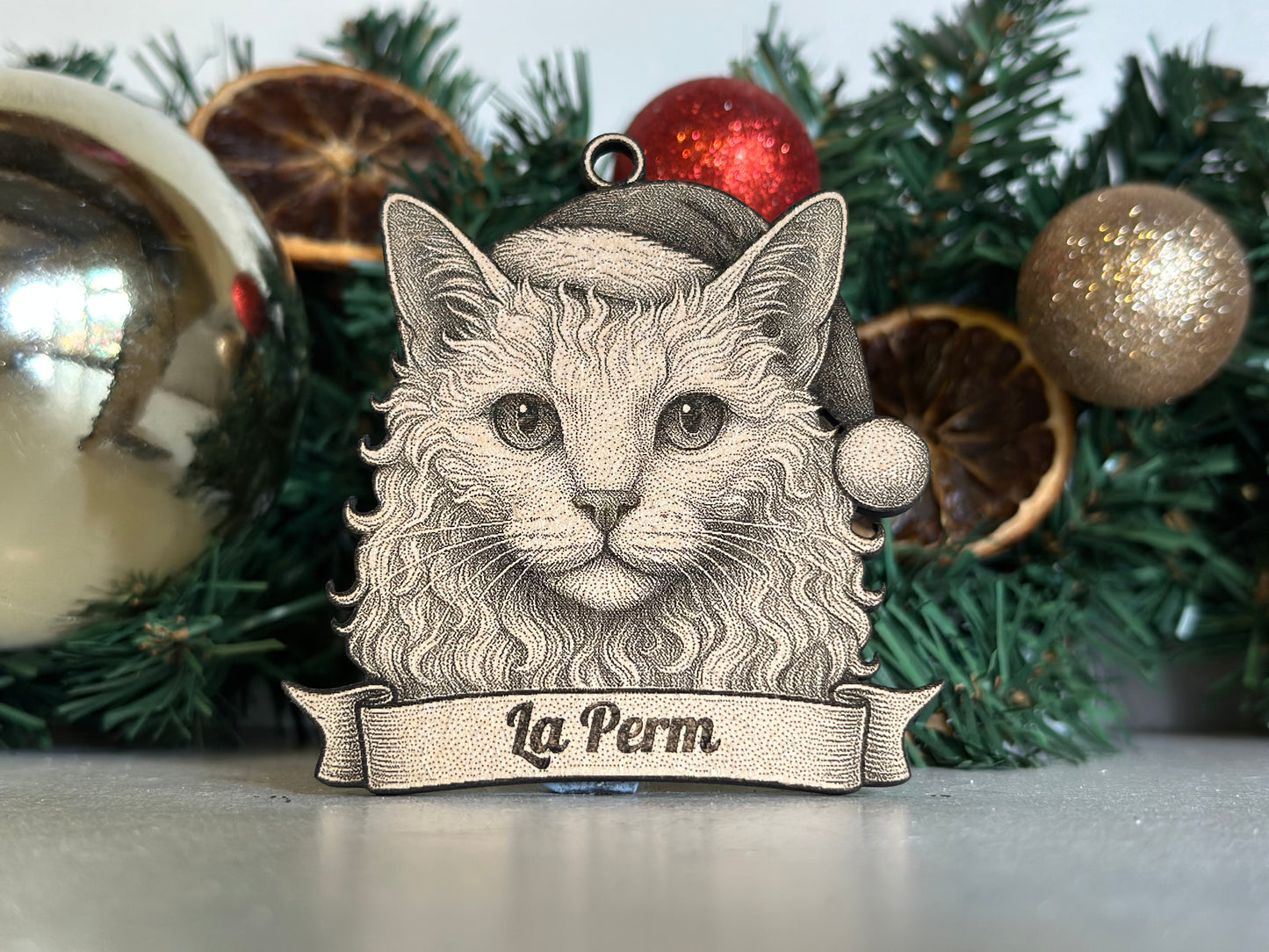 La Perm - Personalisable Christmas Tree Decoration Bauble Ornament Cat Gift