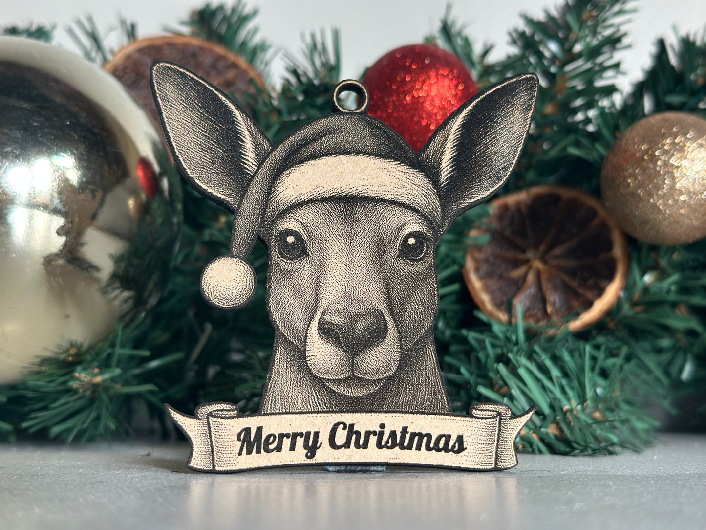 Kangaroo - Personalisable Christmas Tree Decoration Bauble Ornament Zoo Gift