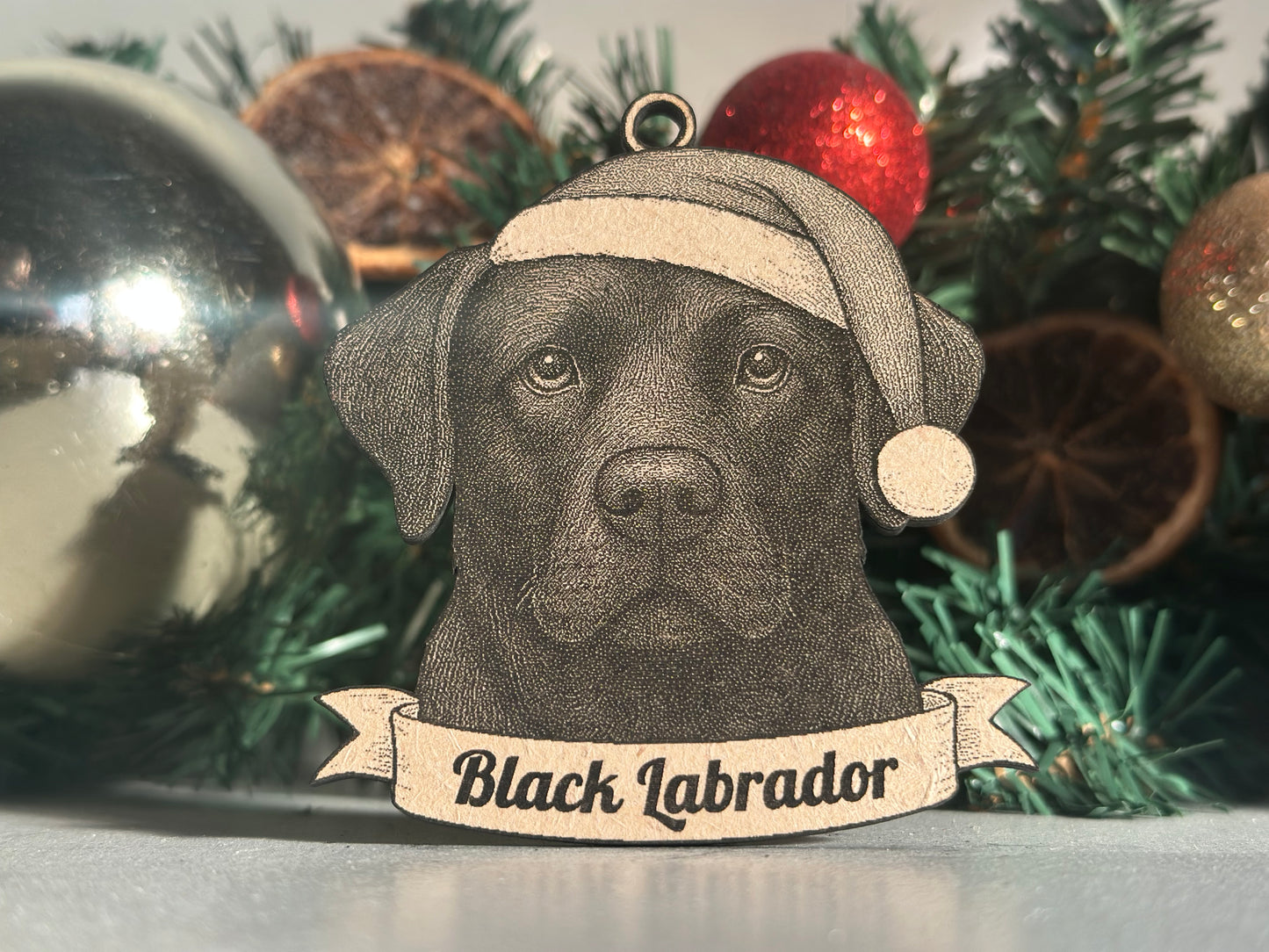 Black Labrador - Personalisable Christmas Tree Decoration Bauble Ornament Dog Gift