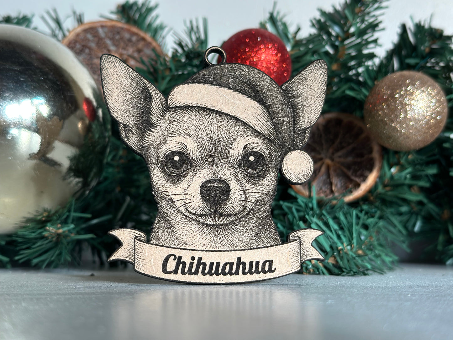 Chihuahua Cream - Personalisable Christmas Tree Decoration Bauble Ornament Dog Gift