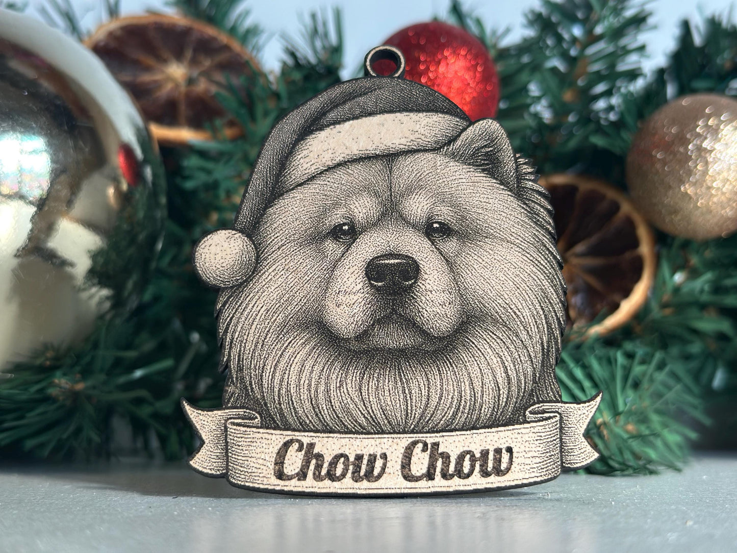Chow Chow - Personalisable Christmas Tree Decoration Bauble Ornament Dog Gift