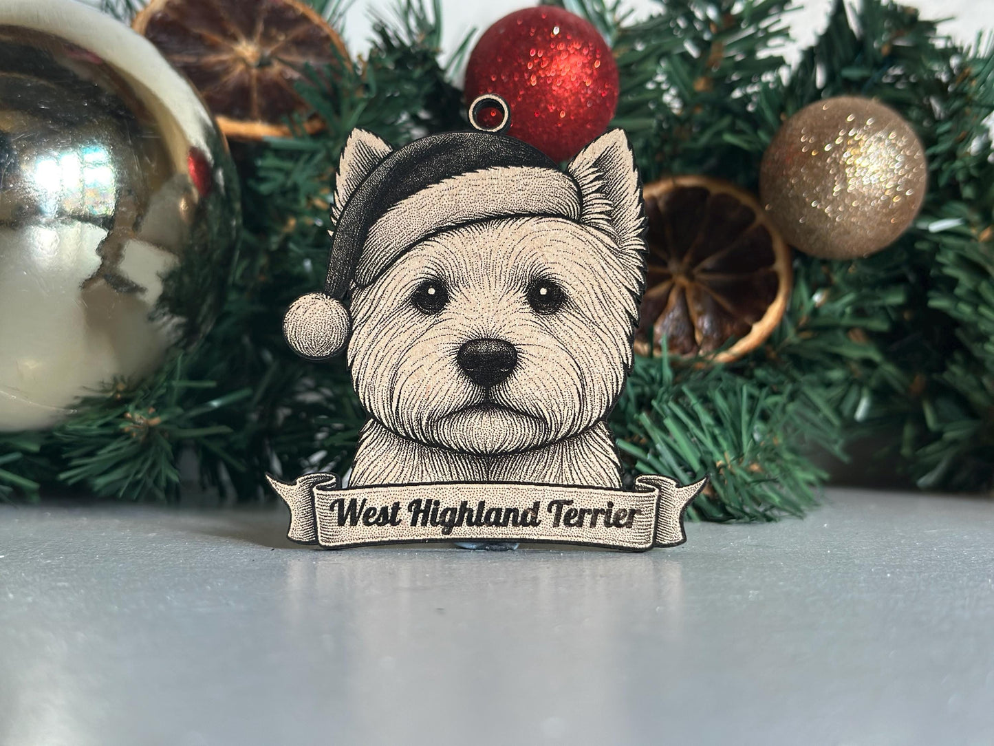 West Highland Terrier White - Personalisable Christmas Tree Decoration Bauble Ornament Dog Gift