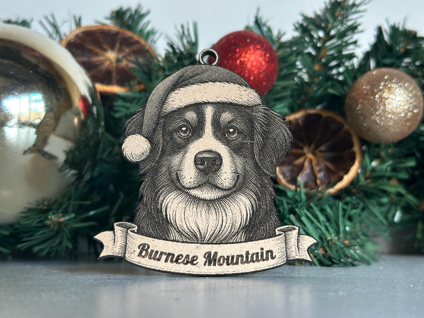Bernese Mountain - Personalisable Christmas Tree Decoration Bauble Ornament Dog Gift