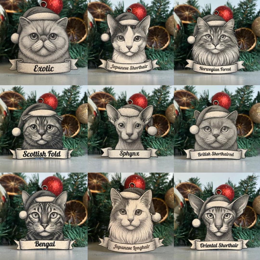 Cat Christmas Tree Ornaments