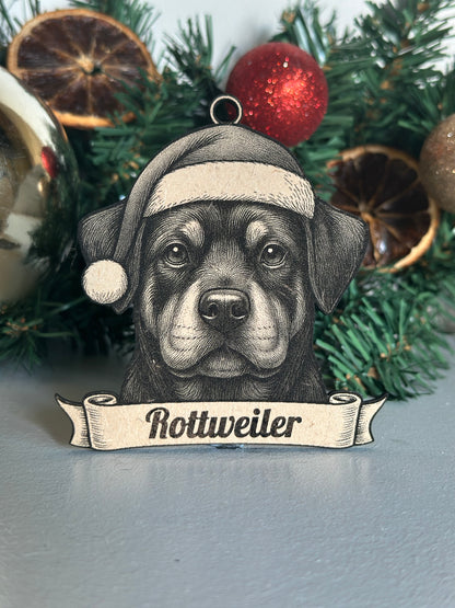 Rottweiler - Personalisable Christmas Tree Decoration Bauble Ornament Dog Gift