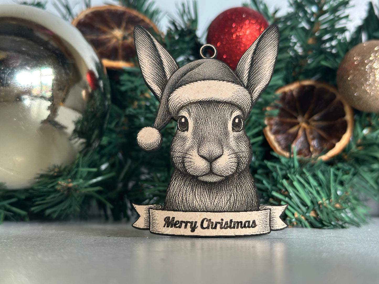 Hare - Personalisable Christmas Tree Decoration Bauble Ornament Wildlife Gift