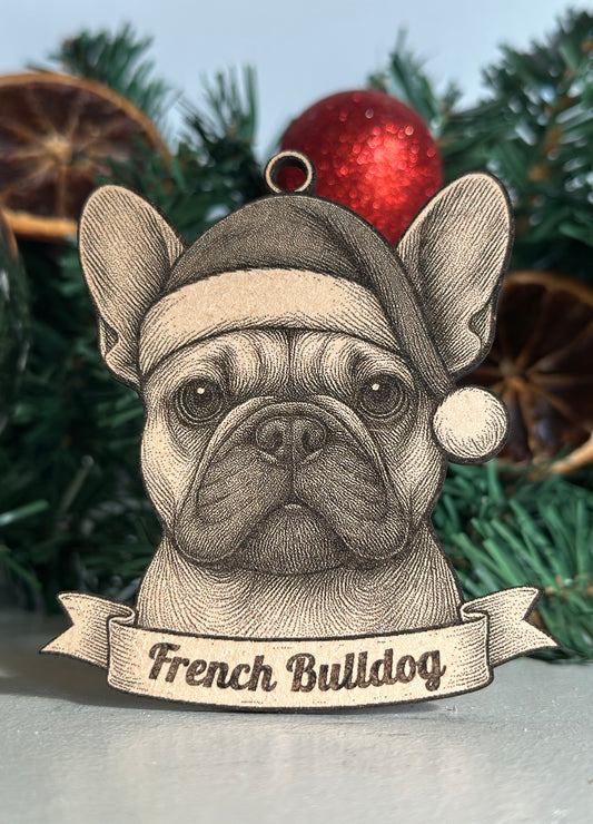 French Bulldog - Personalisable Christmas Tree Decoration Bauble Ornament Dog Gift