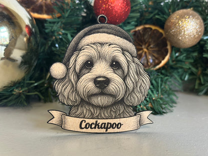 Cockapoo - Personalisable Christmas Tree Decoration Bauble Ornament Dog Gift