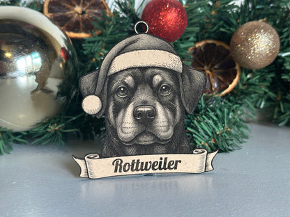 Rottweiler - Personalisable Christmas Tree Decoration Bauble Ornament Dog Gift