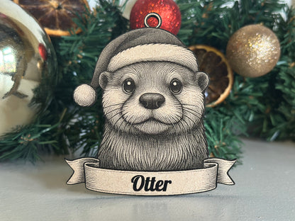 Otter - Personalisable Christmas Tree Decoration Bauble Ornament Wildlife Gift