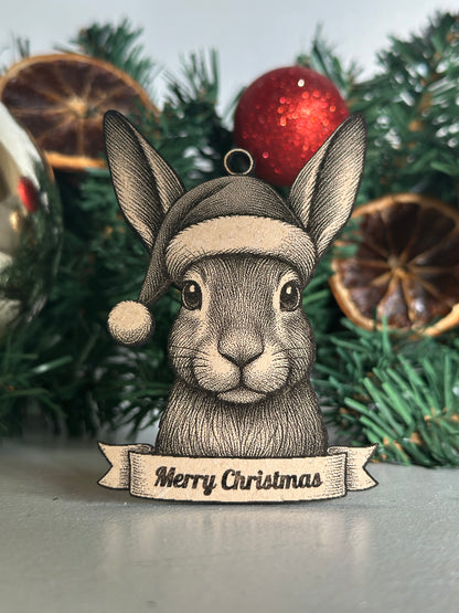 Hare - Personalisable Christmas Tree Decoration Bauble Ornament Wildlife Gift