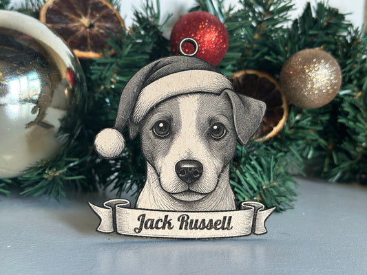 Jack Russell Terrier - Personalisable Christmas Tree Decoration Bauble Ornament Dog Gift