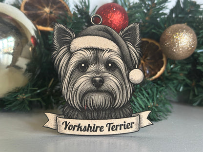 Yorkshire Terrier - Personalisable Christmas Tree Decoration Bauble Ornament Dog Gift