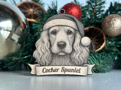 Cocker Spaniel - Personalisable Christmas Tree Decoration Bauble Ornament Dog Gift