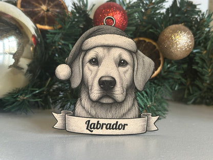 Labrador - Personalisable Christmas Tree Decoration Bauble Ornament Dog Gift