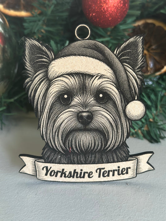 Yorkshire Terrier - Personalisable Christmas Tree Decoration Bauble Ornament Dog Gift