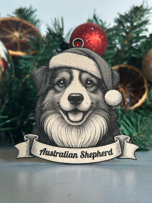 Australian Shepherd - Personalisable Christmas Tree Decoration Bauble Ornament Dog Gift