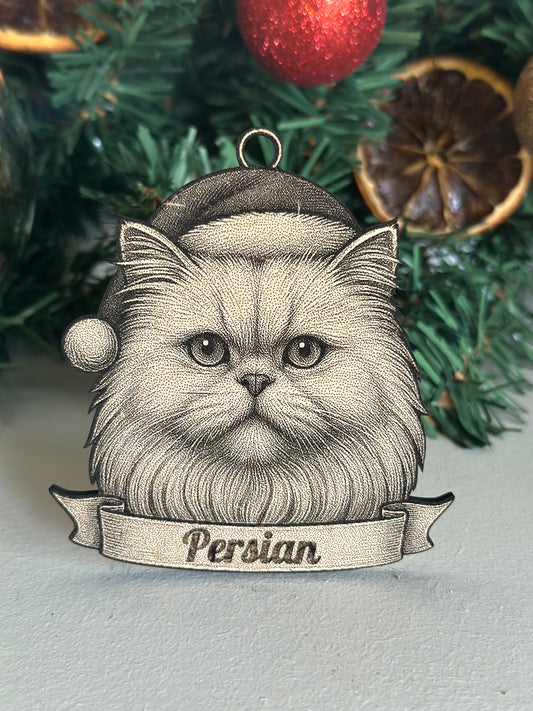 Persian - Personalisable Christmas Tree Decoration Bauble Ornament Cat Gift