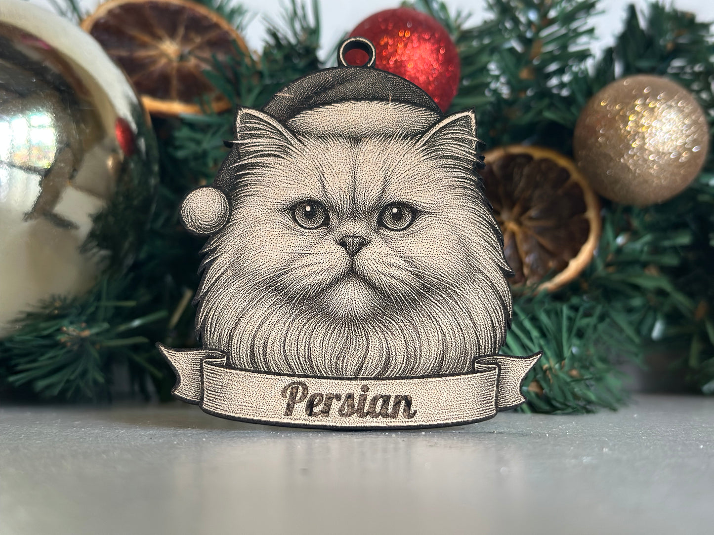 Persian - Personalisable Christmas Tree Decoration Bauble Ornament Cat Gift