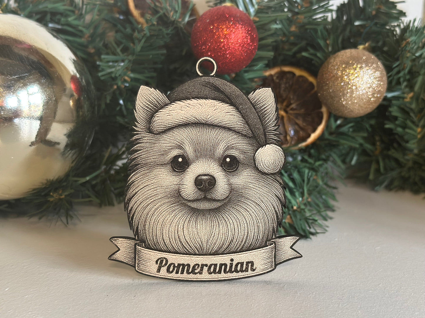 Pomeranian - Personalisable Christmas Tree Decoration Bauble Ornament Dog Gift
