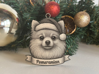 Pomeranian - Personalisable Christmas Tree Decoration Bauble Ornament Dog Gift
