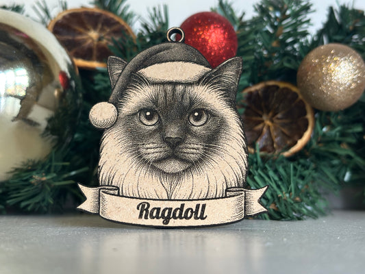 Ragdoll - Personalisable Christmas Tree Decoration Bauble Ornament Cat Gift