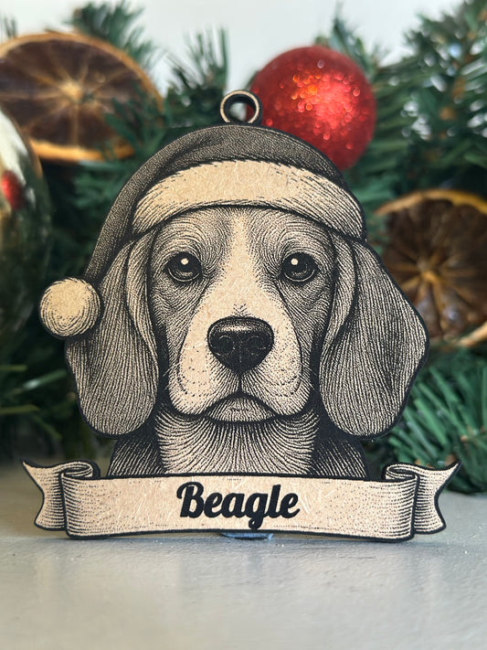 Beagle - Personalisable Christmas Tree Decoration Bauble Ornament Dog Gift