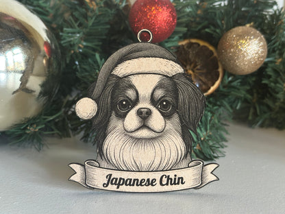 Japanese Chin - Personalisable Christmas Tree Decoration Bauble Ornament Dog Gift