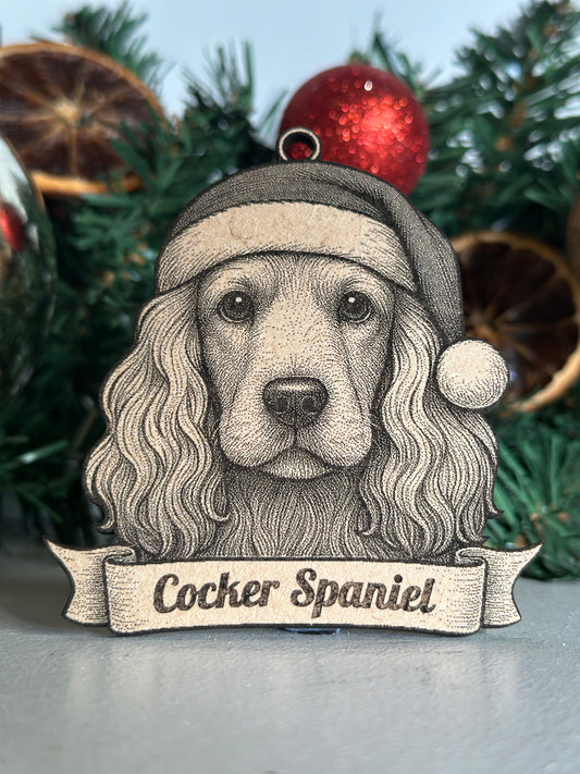 Cocker Spaniel - Personalisable Christmas Tree Decoration Bauble Ornament Dog Gift