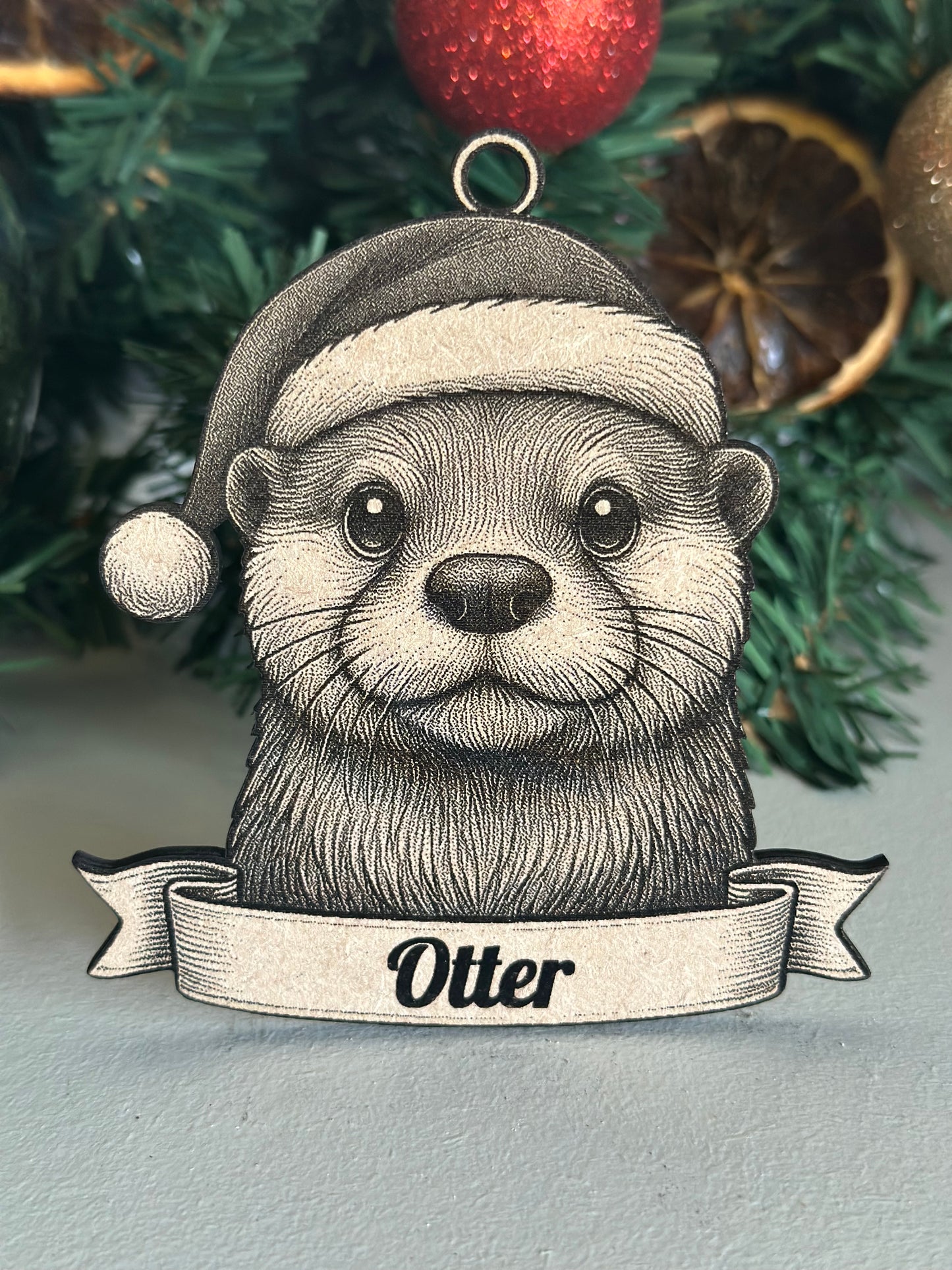 Otter - Personalisable Christmas Tree Decoration Bauble Ornament Wildlife Gift