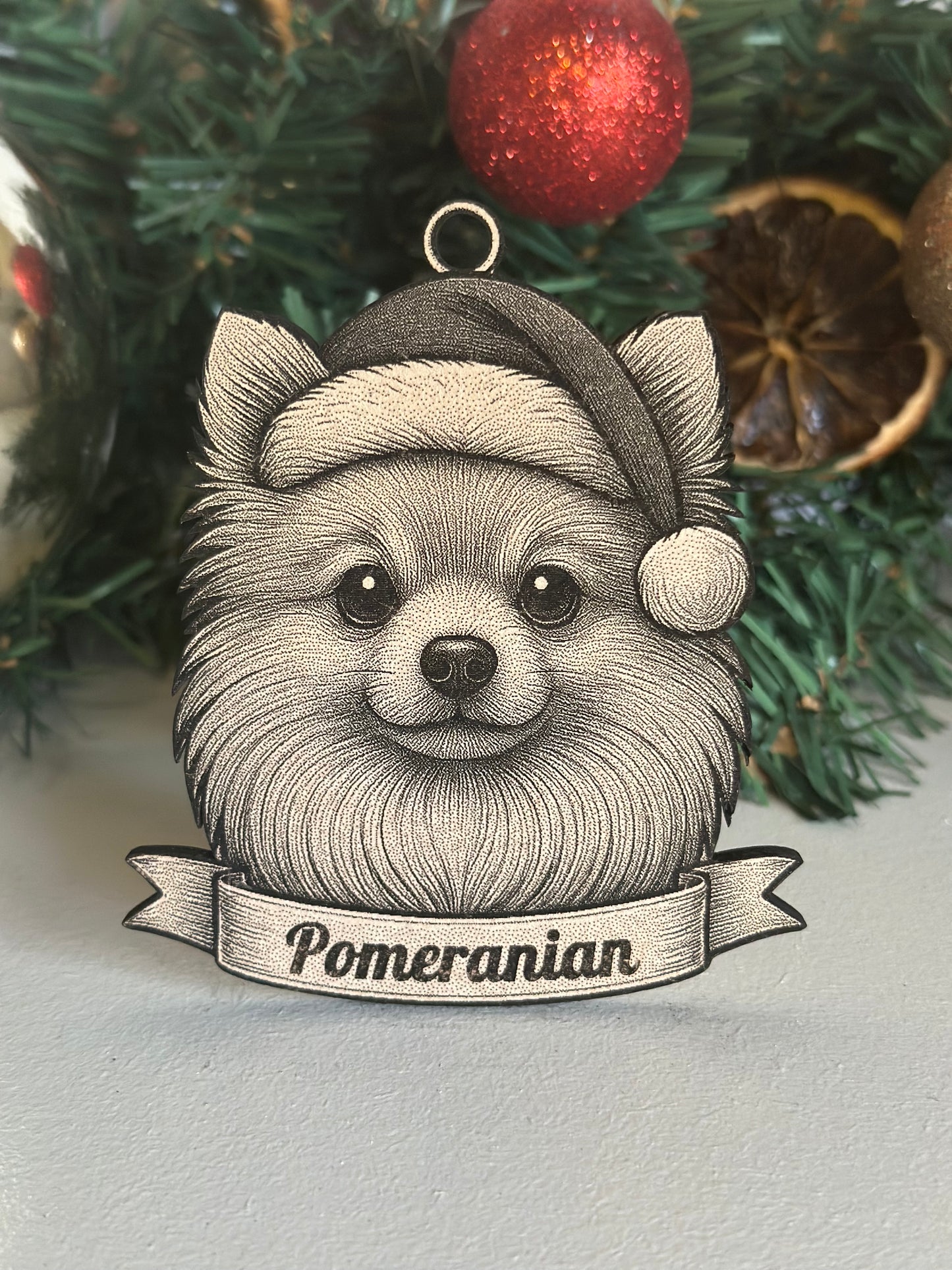 Pomeranian - Personalisable Christmas Tree Decoration Bauble Ornament Dog Gift