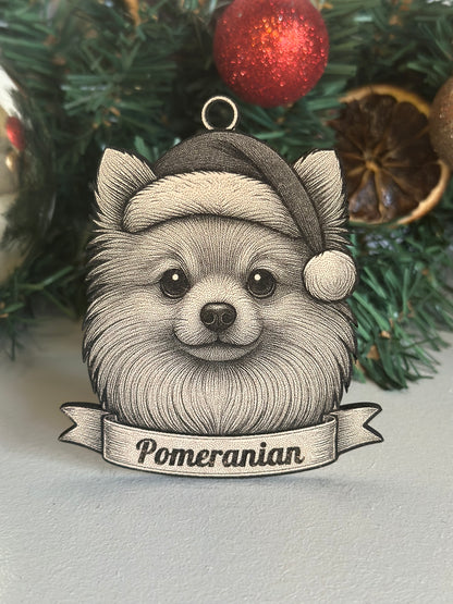 Pomeranian - Personalisable Christmas Tree Decoration Bauble Ornament Dog Gift