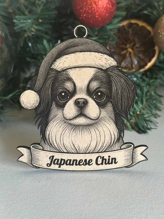 Japanese Chin - Personalisable Christmas Tree Decoration Bauble Ornament Dog Gift