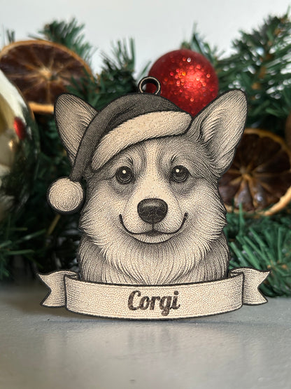 Corgi Tree - Personalisable Christmas Tree Decoration Bauble Ornament Dog Gift