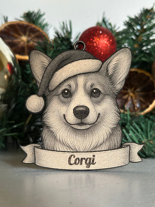 Corgi Tree - Personalisable Christmas Tree Decoration Bauble Ornament Dog Gift